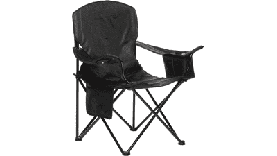 Portable Folding Camping Chair with Cooler, Side Pocket and Cup Holder