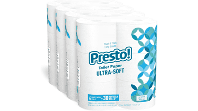 Presto! Ultra-Soft 2-Ply Toilet Paper - Unscented - 24 Rolls (4 Packs of 6)