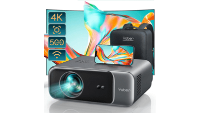 Pro V9 4K Projector with WiFi 6 and Bluetooth 5.2, 500 ANSI Native 1080P Outdoor Movie Projector