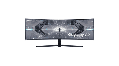 SAMSUNG 49” Odyssey G9 Gaming Monitor, 1000R Curved Screen, QLED, Dual QHD Display, 240Hz, NVIDIA G-SYNC and FreeSync Premium Pro - Black