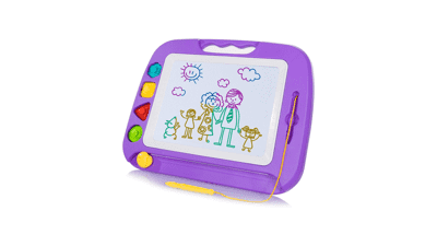 SGILE Magnetic Drawing Board Toy for Kids - Large Doodle Board Writing Painting Sketch Pad - Purple