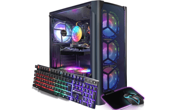 STGAubron Gaming Desktop PC - Intel Core i5 3.2G up to 3.6G - 16G RAM - 512G SSD - Radeon RX 5700 8G GDDR6 - 600M WiFi - BT 5.0 - RGB Fan x 6 - RGB Keyboard & Mouse - W10H64