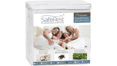 SafeRest Queen Size Cotton Terry Waterproof Mattress Protector