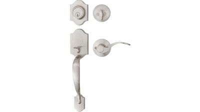 Satin Nickel Handleset with Shelby Lever - Single Cylinder