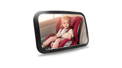 Shynerk Baby Car Mirror - Safety Car Seat Mirror for Rear Facing Infants with Wide Clear View - Shatterproof & Fully Assembled