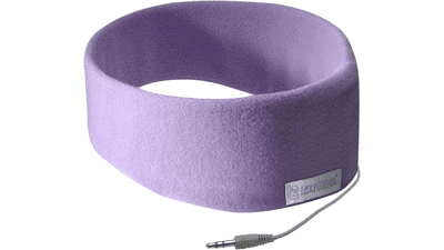 SleepPhones AcousticSheep Classic Corded Headphones for Sleep, Travel, and More - Quiet Lavender Fleece Fabric (Size M)