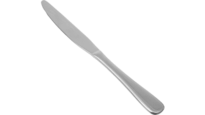 Stainless Steel Dinner Knives with Round Edge - Pack of 12 - Silver