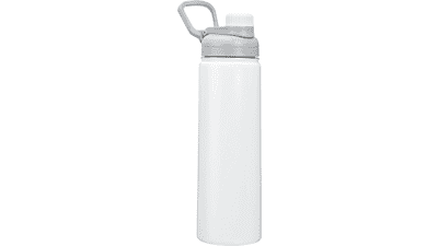 Stainless Steel Insulated Water Bottle with Spout Lid - 20-Ounce, White