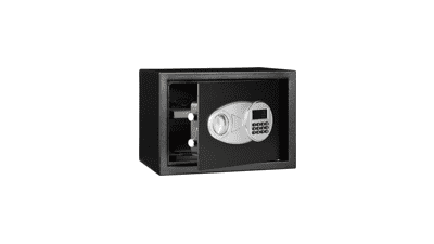 Steel Security Safe and Lock Box with Electronic Keypad - Secure Cash, Jewelry, ID Documents - 0.5 Cubic Feet - Black