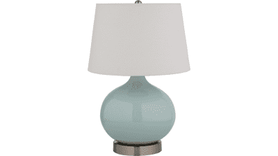Stone & Beam Round Ceramic Table Lamp - Cyan Blue