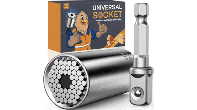 Super Universal Socket - Tool Stocking Stuffers 7-19mm Socket Wrench Set with Power Drill Adapter