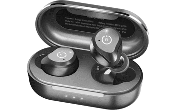 TOZO NC9 Hybrid Active Noise Cancelling Wireless Earbuds - IPX6 Waterproof Bluetooth 5.3 Stereo Earphones - Immersive Sound Deep Bass Headset (Matte Black)