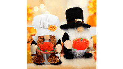 Thanksgiving Pilgrims Gnomes Plush Decorations - Farmhouse Fall Table Centerpieces