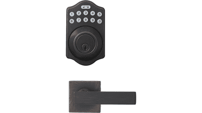 Traditional Electronic Keypad Deadbolt Door Lock with Passage Lever - Oil Rubbed Bronze