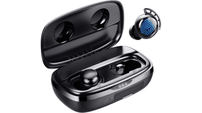 Tribit Wireless Earbuds - 150H Playtime, Bluetooth 5.2, IPX8 Waterproof, Touch Control, True Wireless Bluetooth Earbuds with Mic, Deep Bass, Built-in Mic, Bluetooth Headphones - FlyBuds 3