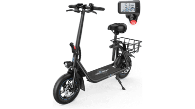 URBANMAX C1 Electric Scooter with Seat, 450W Motor, 22 Miles Range, Foldable for Adults, Max Speed 15.5 Mph, Commuting with Basket