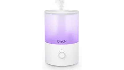 Ukach Smart Humidifiers for Bedroom, Large Room, Cool Mist, Baby, Top Fill, Air Humidifier & Essential Oil Diffuser, Sleep Mode, Humidity Setting, 12H Timer, Night Light
