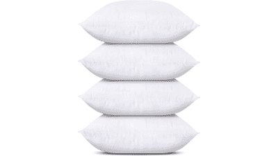 Utopia Bedding Throw Pillows - Set of 4, White - 18 x 18 Inches - Sofa, Bed, and Couch Decorative Stuffer Pillows
