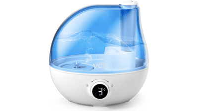 VCK 2.3L Ultrasonic Cool Mist Quiet Air Humidifier - 24 Hours Run Time, Auto Shut-Off, 3 Mist Levels