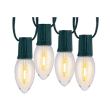 Vintage C9 LED Christmas Lights, 50ft String Lights with 50 LED Bulbs, Waterproof Outdoor Lights for Christmas Tree Roofline Garden Patio Backyard Cafe Decor - Warm White