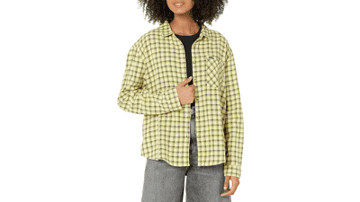 Volcom Women's Plaid Long Sleeve Flannel Shirt