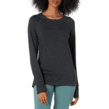 Women's Brushed Tech Stretch Long-Sleeve Crewneck Shirt - Plus Size