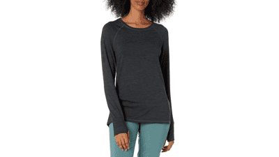 Women's Brushed Tech Stretch Long-Sleeve Crewneck Shirt - Plus Size