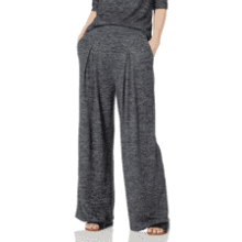 Women's Cozy Knit Oversized Pleated Wide-Leg Pant