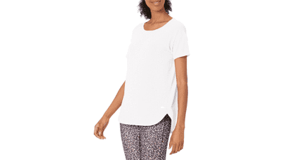 Women's Studio Relaxed-Fit Lightweight Crewneck T-Shirt - Plus Size