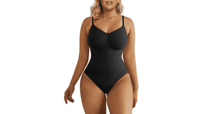 Women's Tummy Control Shapewear Bodysuit - Seamless Sculpting Thong Body Shaper Tank Top