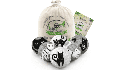 Wooly Heroes Wool Dryer Balls - Organic Eco Friendly - 6-Pack XL - Reusable Fabric Softener - Free Natural Laundry eBook