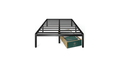 ZINUS Van 16 Inch Metal Platform Bed Frame - Steel Slat Support - Easy Assembly - Black - Queen