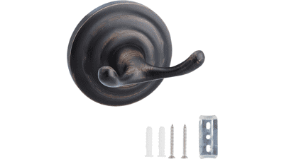 Zinc Round Bathroom Towel and Robe Hook - Oil Rubbed Bronze