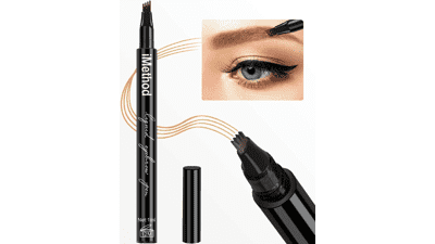 iMethod Eyebrow Pen - Micro-Fork Tip Applicator for Effortless Natural Looking Brows, Dark Brown