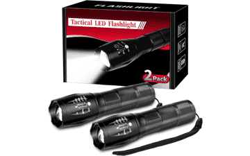 2 Pack Tactical Flashlights Torch, 3000 Lumens Waterproof Handheld Flashlight