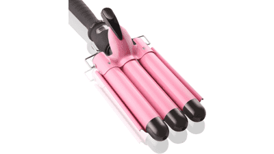 3 Barrel Curling Iron Wand Hair Crimper with LCD Temp Display