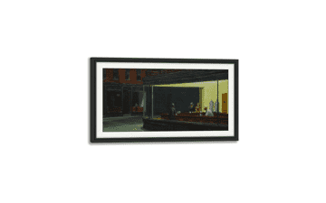 3D Print Hand Painted Canvas Painting Edward Hopper Classic Wall Art Nighthawks Diner Urban Streetscape