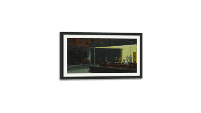 3D Print Hand Painted Canvas Painting Edward Hopper Classic Wall Art Nighthawks Diner Urban Streetscape