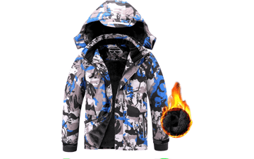 AFILOK Boy's Ski Jacket Waterproof Breathable Fleece Lined Snowboard Coats