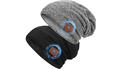 ASIILOVI Bluetooth Beanie 2023 Version - Double-Layer Wool Lining Hat with Detachable Headphones - Unique Tech Gifts for Men, Women, Teens, Family - Christmas Thanksgiving