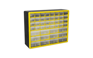 Akro-Mils 10144 Plastic Parts Storage Cabinet, Yellow