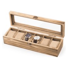 Alsonerbay 6 Slot Watch Box Organizer, Lockable Wooden Holder