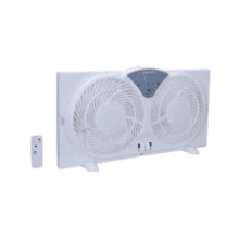 Amazon Basics Digital Window Fan with Twin 9 Inch Reversible Airflow Blades