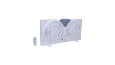 Amazon Basics Digital Window Fan with Twin 9 Inch Reversible Airflow Blades