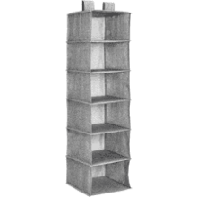 Amazon Basics Hanging Closet Shelf 6 Tier, Heather Grey