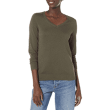 Amazon Essentials Women's Classic-Fit Long-Sleeve V-Neck Sweater