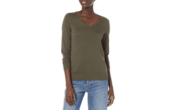 Amazon Essentials Women's Classic-Fit Long-Sleeve V-Neck Sweater