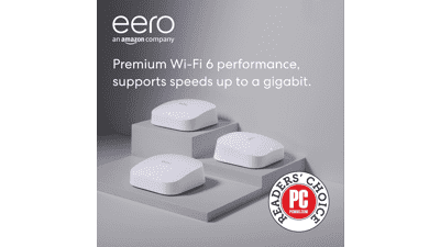 Amazon eero Pro 6 Mesh Wi-Fi 6 System | Fast Gigabit Speeds | Connect 75+ Devices | 6,000 sq. ft. Coverage | 3-Pack