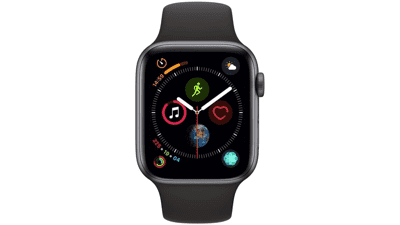 Apple Watch Series 4 - GPS, 44MM, Space Gray Aluminum Case, Black Sport Band (Renewed)