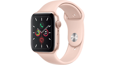 Apple Watch Series 5 GPS 40MM Gold Aluminum Case with Pink Sand Sport Band Renewed